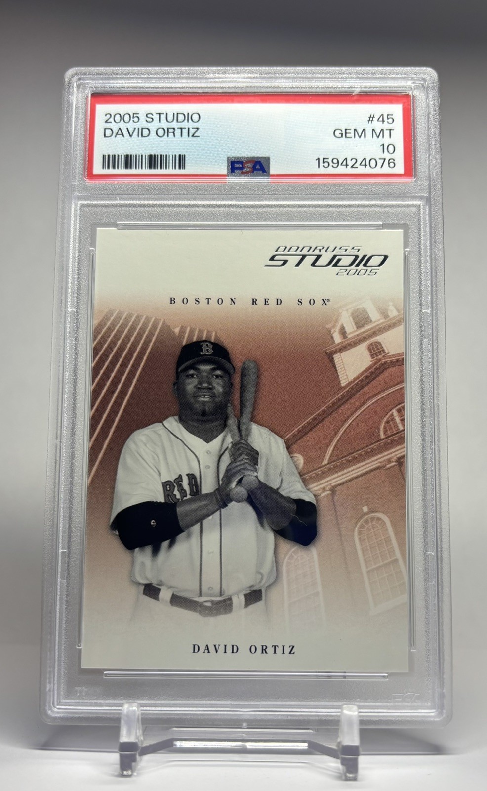 2005 STUDIO #45 DAVID ORTIZ RED SOX HOF POP 2 PSA 10 view 4