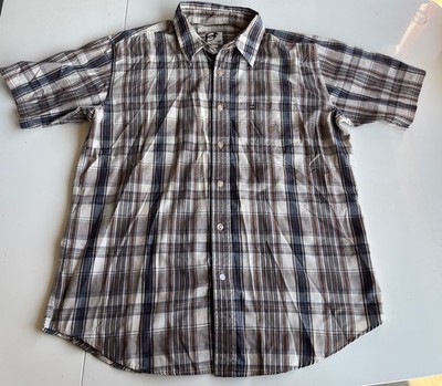 Anchor Blue  Short Sleeve Button Shirt Size Large