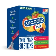 Snapple Powder Drink Mix Variety Pack - 30 Powder Sticks | Assorted Flavors Z...