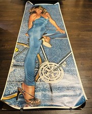 Farrah Fawcett Vintage Door Poster 24x72 In. Bicycle, Blue Body Suit. 1979 Rare!