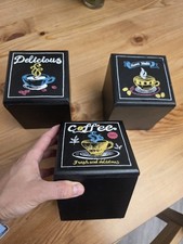 Vintage black Coffee Canister Wood