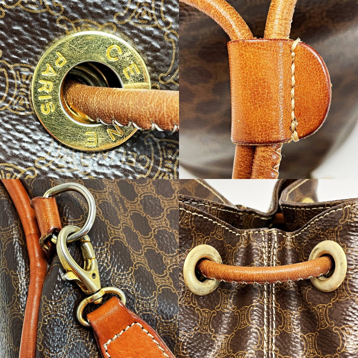 CELINE Macadam Pattern T06 Brown Backpack Vintage… - image 6