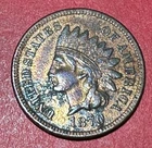 1870 US Indian Head Cent! Lower Mintage! XF Details! Old US Coin!