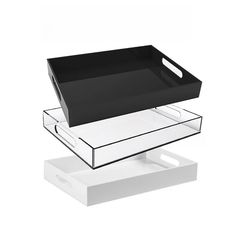 1pc Transparenter Acryl Tablett für Nachtisch Früchte Snacks Rechteckig Display - Bild 3 von 4