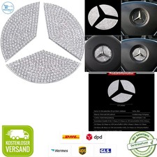 Bling Lenkrad Emblem Aufkleber 3tlg für Mercedes Benz Zink Kristall 45mm