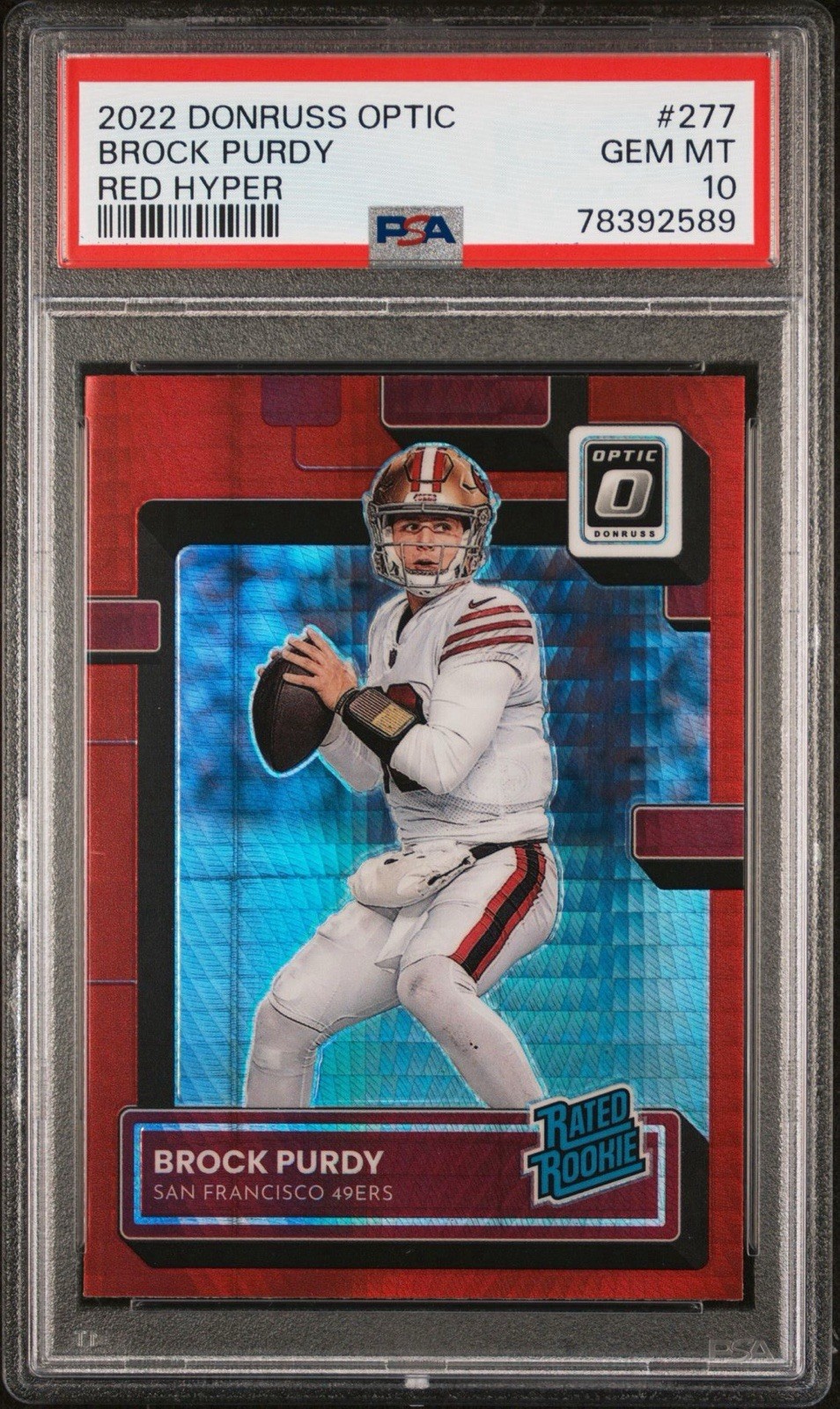 Brock Purdy Panini Donruss Optic #277 Red Hyper