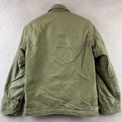 Vintage 60s 70s Vietnam War Era US Navy A-2 Deck Jacket Fits Size