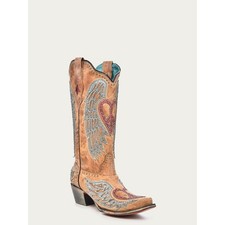 NEW Corral Heart Cross Snip Toe Cowboy Boots Studded Western Glam Sand Leather 9