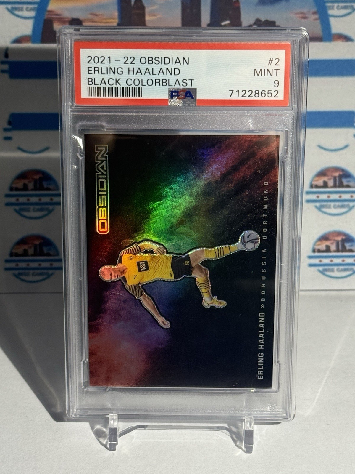 2021-22 Panini Obsidian - Black Color Blast Erling Haaland #2