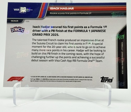 F1 ISACK HADJAR SIGNED TOPPS NOW "ROOKIE" TRADING CARD 2025 - Picture 2 of 2