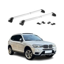 Dachtr�ger Grundt�ger f�r BMW X3 F25 G01 2011-2024 100kg Alu Silber 2 tlg ABE