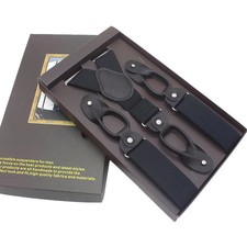 Button End Suspenders 3.5cm Six Button Adjustable Elastic Men's Pants Braces