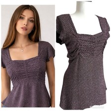 Y2K Asymmetric Babydoll Top sz S Pink Black Fairy Grunge Whimsigoth Festival