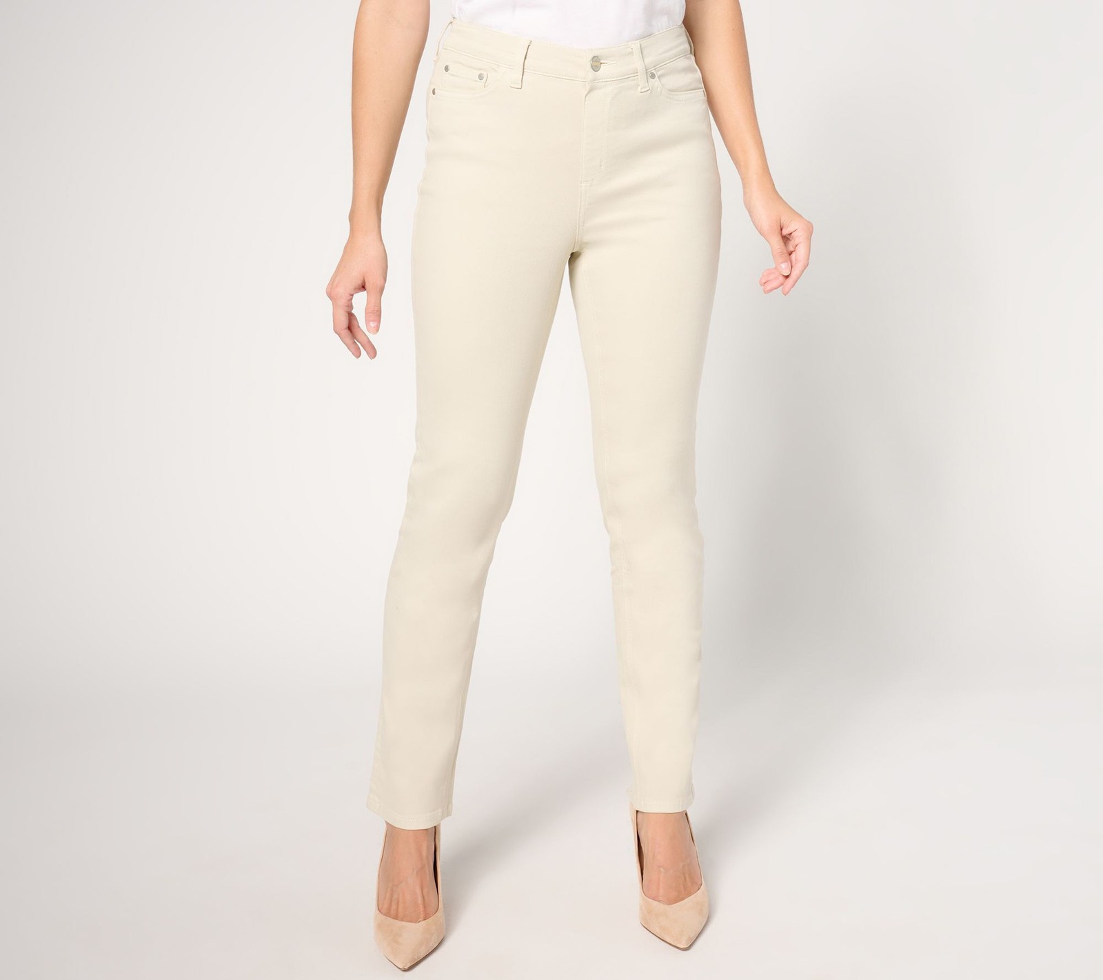 Denim & Co. Women's Pants Sz 16 Signature Regular Color Perfect White A669936