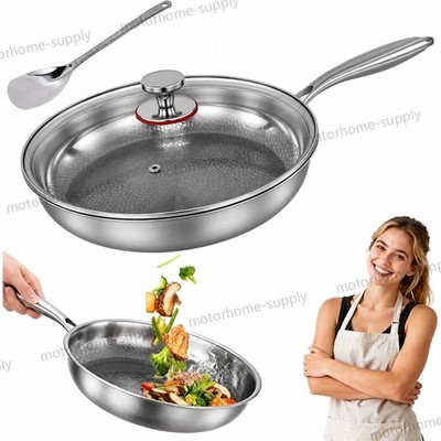 Titanium Pan Frying Pans for Cooking Non Stick with Lid 11.81in Upgraded 2026