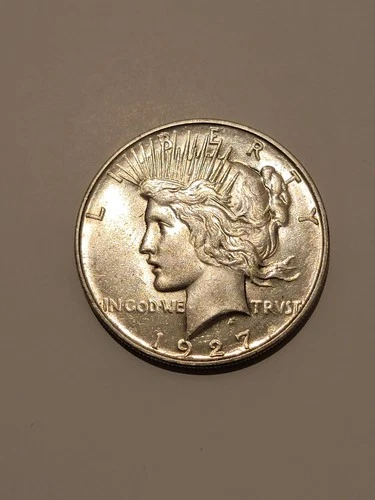 🌟KEY DATE 1927-D  Peace Silver $1 Dollar CHOICE  AU+++  - EOAI