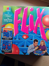 MB Games Flix Strategy Board Game 1990 Marble-Flicking 2 Players Age 7+