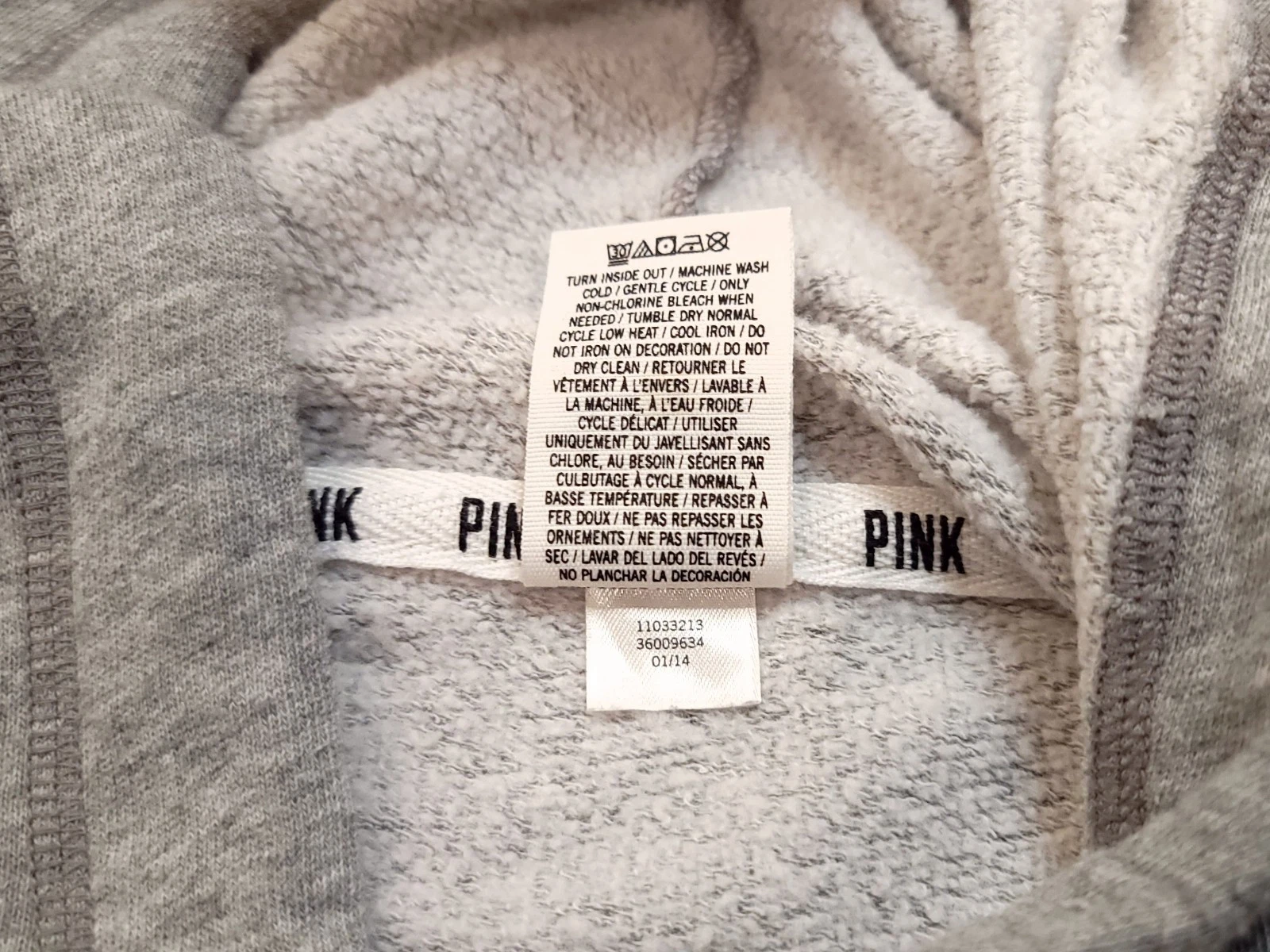 UNDERCOVER Felpa con cappuccio oversize rosa Victorias Secret taglia media grigio logo