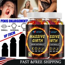 XXXXL Plus Size Male ENLARGER Longer Wider Bigger Man Natural Growth 120 Gummies