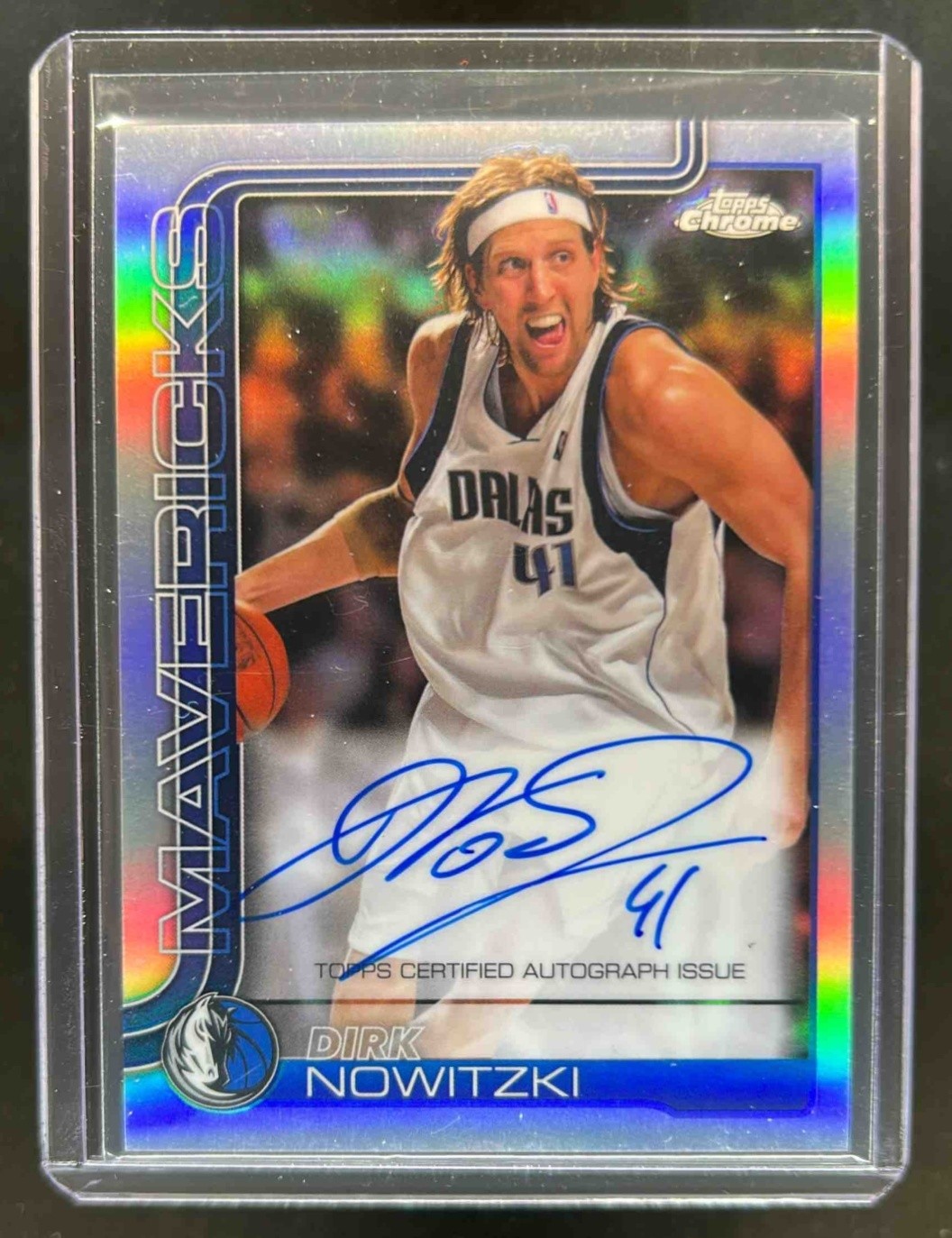 2025-26 Topps Chrome Dirk Nowitzki Auto Refractor #TCA-DN Mavericks