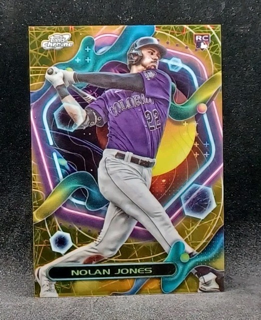 2023 Topps Cosmic Chrome #74 Nolan Jones Gold Interstellar Refractor /50 RC