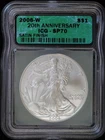 2006 W $1 American Silver Eagle ICG SP 70 | Satin Finish