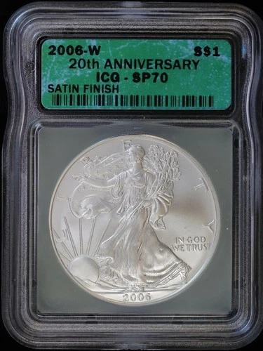 2006 W $1 American Silver Eagle ICG SP 70 | Satin Finish
