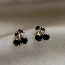 2.00Ct Round Cut Lab-Created Onyx Women's Stud Earring 14K Yellow Gold Finish