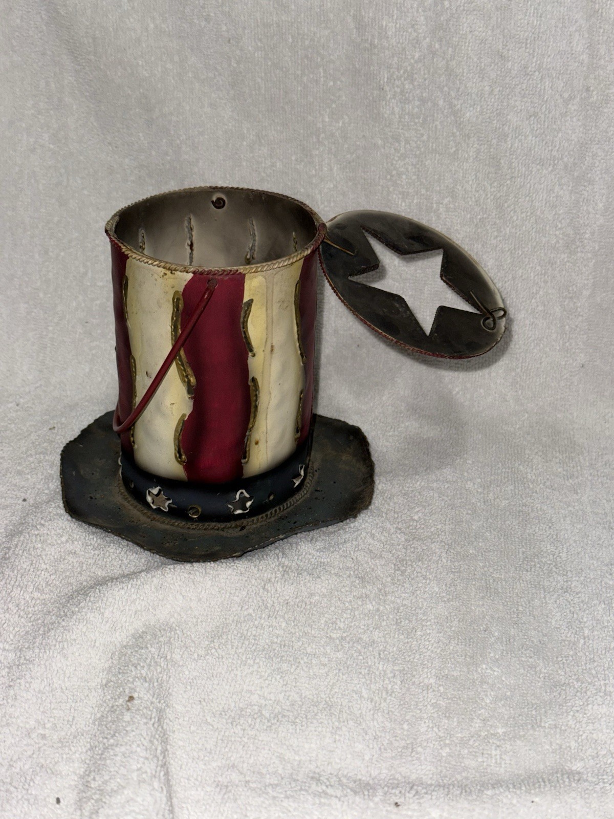 Red, White, And Blue. Looks Like Top Hat.