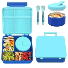 Bento Lunch Box with 8oz Soup Thermo, Kids Leakproof Lunch Food Containers wi...