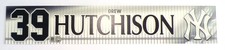 2019 Drew Hutchinson #39 Yankees Game-Used Locker Name Plate COA #JD315091