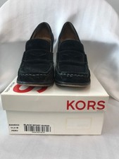 KORS Michael Kors Size 11 Black Suede Loafer Wedges