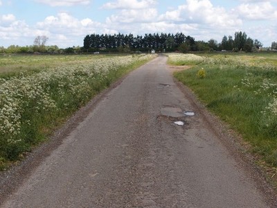 Photo 6x4 A14 road improvements Fen Drayton Minor road from Conington to  c2017