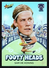 2026 AFL SELECT FS STARS FOOTY HEADS INSERT CARD -[GEELONG]- FH39 Sam DE KONING