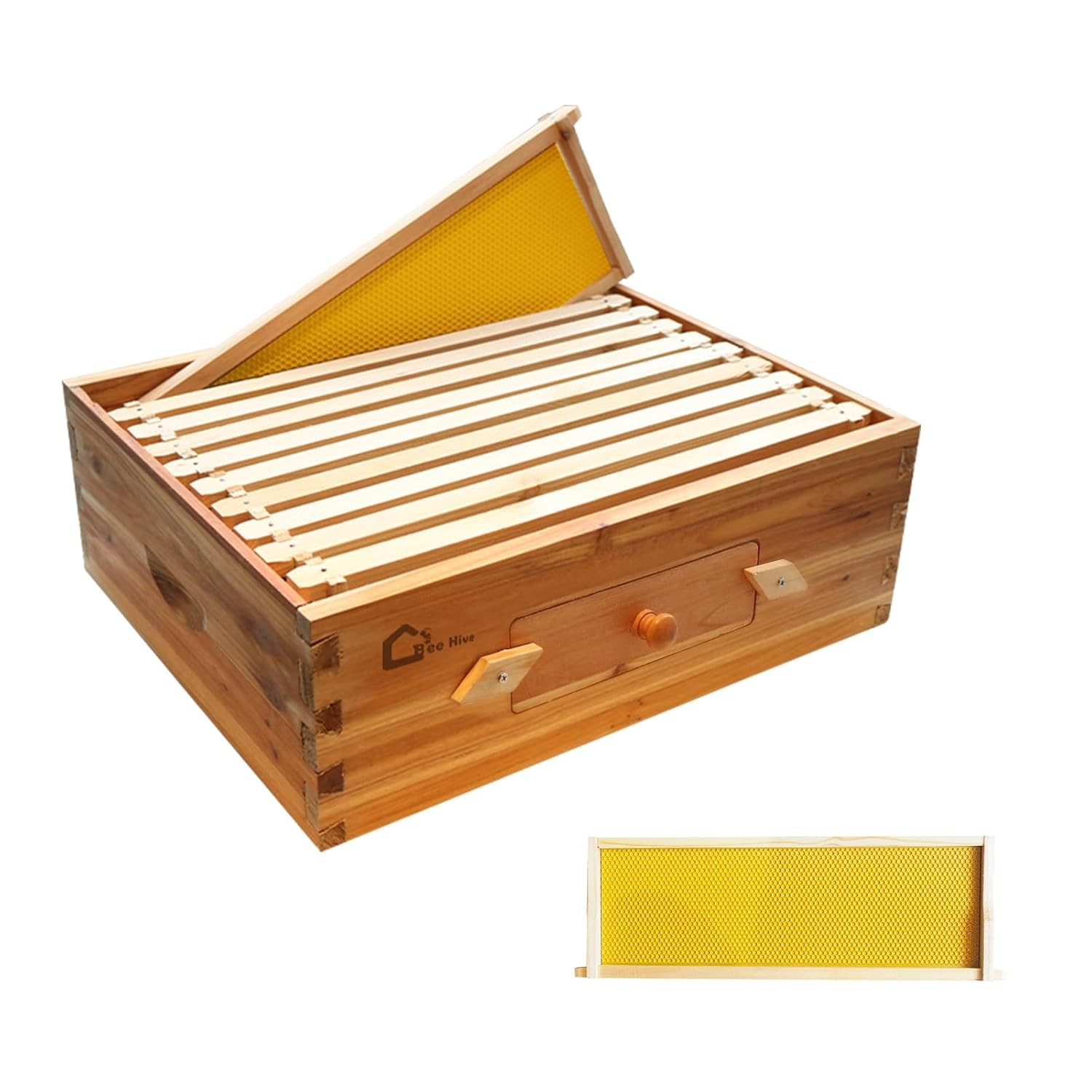 10-Frame Beehive Box Langstroth Medium Super Bee Box for Beekeeping Supplement