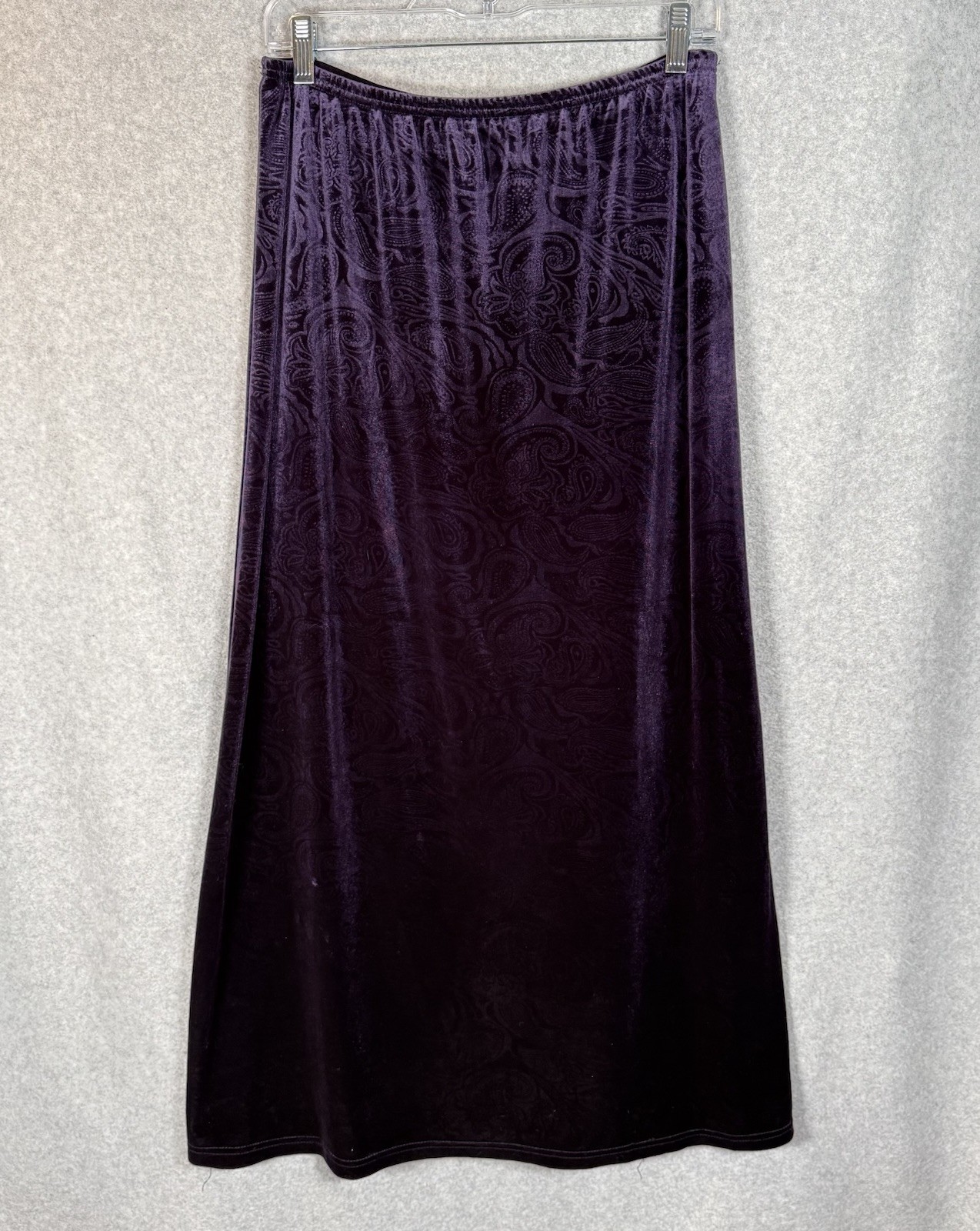 Bechamel midi skirt womens medium velour velvet purple paisley Y2K Vintage goth-image