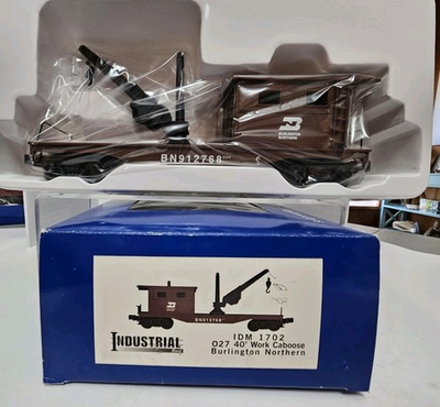 #ad Industrial Rail IDM 1702 O O27 Burlington Northern MOW Work Caboose with Crane $18.58