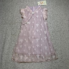 Chenongsam Qipao Inspired Baby Dress Pink Lace 6-9 Months callout