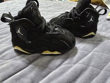 Toddler Nike Air Jordan True Flight 'Black Gold' Sneakers Sz 7C Athletic