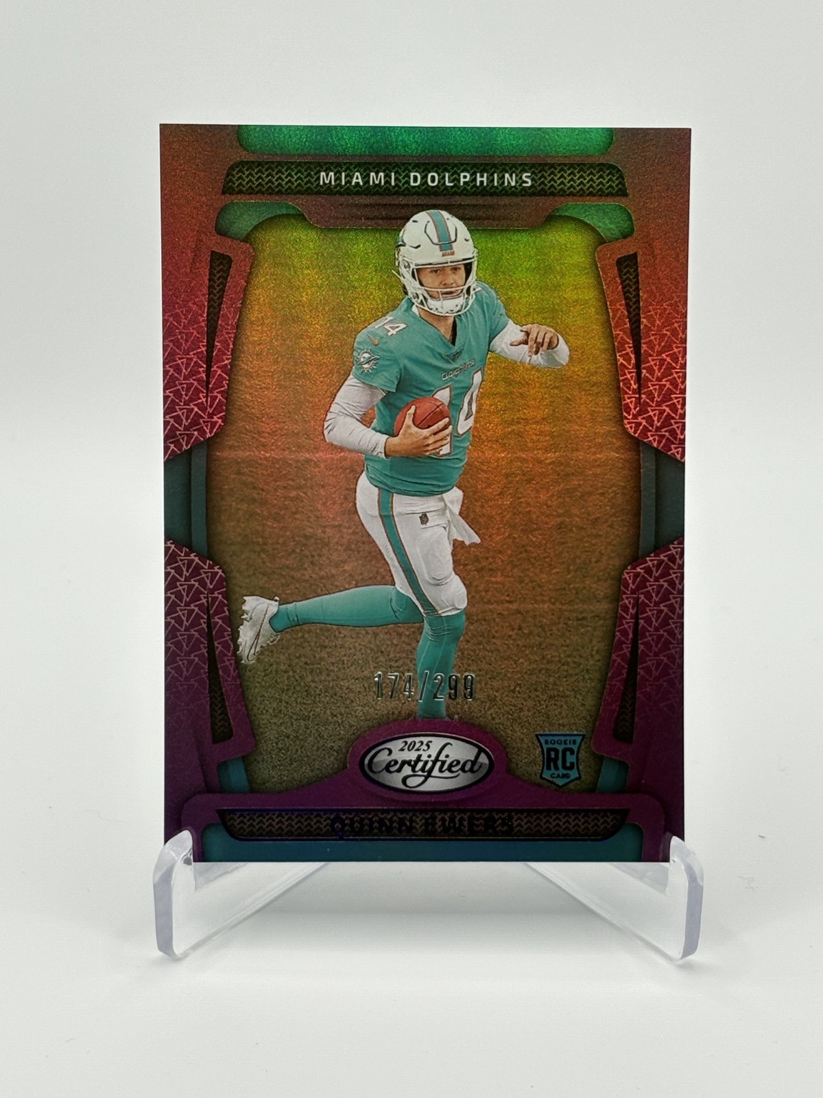 Quinn Ewers 2025 Panini Certified Rookies #111 Mirror Purple /299 (RC)