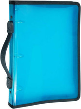 Plastic Zipper 1 inch Binder - Blue 3 Ring Binder - Sold Individually