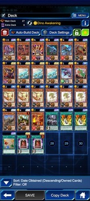 YU GI OH DUEL LINKS, IOS, ANDROID, full Dino deck, 10 decks