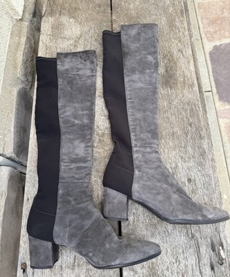 STUART WEITZMAN Slate Suede Alljack Over The Knee Boots With Stretch Back Sz 9