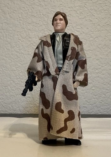 Vintage STAR WARS Han Solo in Trench Coat Action Figure ROTJ Kenner 1984 No COO