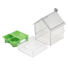 Bird Feeder Parakeet Bathtub with Drawer Drinker Portable Bathing Bird Bath Bowl