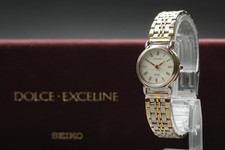 Vintage 1991 Near MINT Seiko Exceline 4N21-0440 Gold Quartz Womens Watch JAPAN