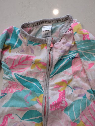 BONDS Baby Wondersuit Zippy Pink Jungle Size 0 (6-12 Months) PLAY - Picture 2 of 3