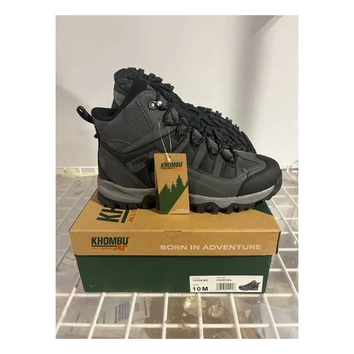 NEW Mens Khombu Tipton Mid Hiking Boots Charcoal Size 8 M