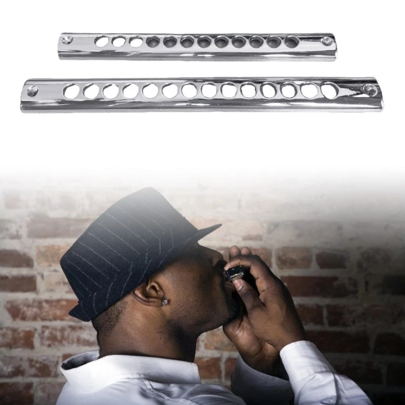 Chromatic Harmonica C Key Metal Round Hole Mouthpiece Travel Friendly Instrument - Image 3 of 4