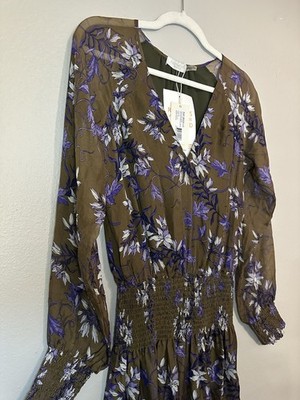 Ramy Brook Dress Printed Romina Maxi Green Floral Retail $525 NWT